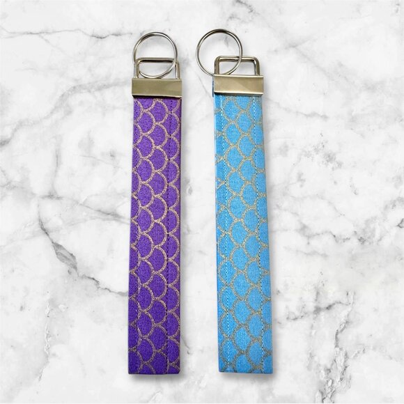 Keychain Wristlet Style Color Blend Mermaid Print Handmade Brand New - Picture 2 of 2